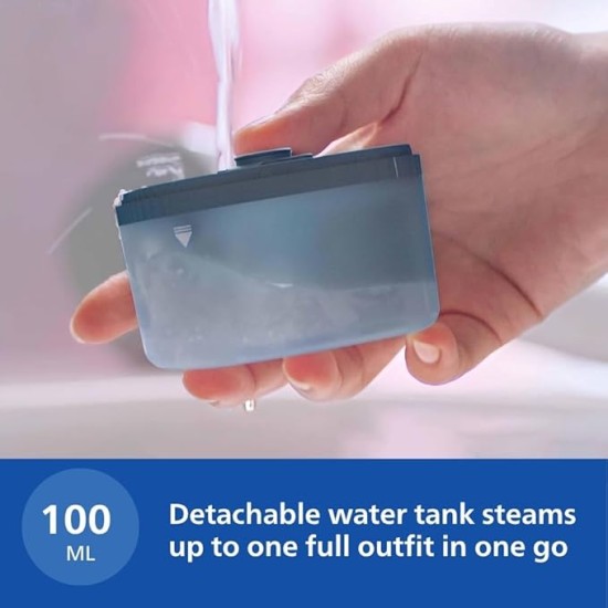 PHILIPS Handheld Garment Steamer STH3000/20 - Compact & Foldable, Convenient Vertical Steaming, 1000 Watt Quick Heat Up, up to 20g/min, Kills 99.9%* Bacteria (Reno Blue) PHILIPS Handheld Garment Steamer STH3000/20 - Compact & Foldable, Convenient Vertical Steaming, 1000 Watt Quick Heat Up, up to 20g/min, Kills 99.9%* Bacteria (Reno Blue)