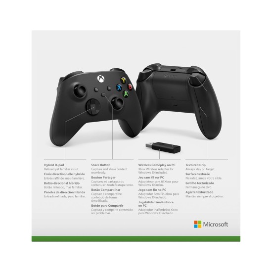 Microsoft Xbox Series X/S Wireless Controller + Wireless Adapter for Windows 10