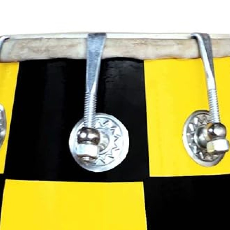 GT manufacture Handmade Wooden 14'' Baby Dholak Nut & Bold Dholak with Cover & Beautyfull chack desine01 (Yellow) GT manufacture Handmade Wooden 14'' Baby Dholak Nut & Bold Dholak with Cover & Beautyfull chack desine01 (Yellow)