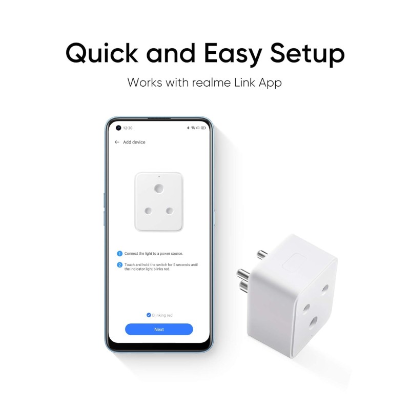 realme Wi-Fi 6A Smart Plug (White) with Smart Wi-Fi Control | Google Assistant and Alexa Support
