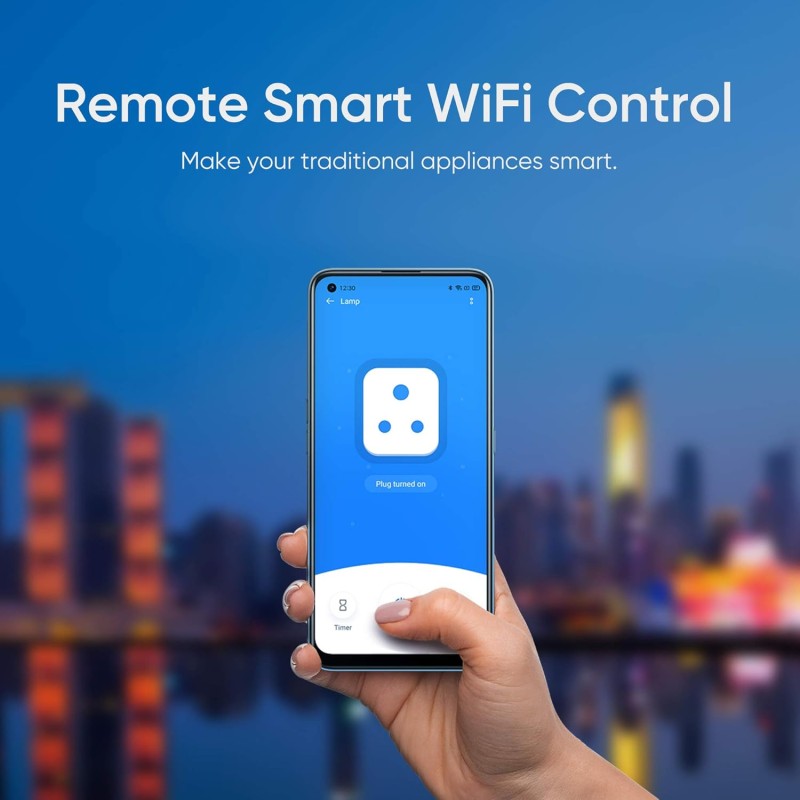 realme Wi-Fi 6A Smart Plug (White) with Smart Wi-Fi Control | Google Assistant and Alexa Support