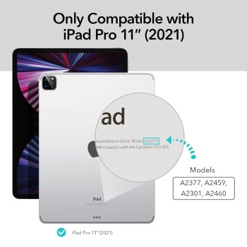 ESR for iPad Pro 11 inch Case (2021,3rd Generation), Transparent Matte Back Cover, Soft Protective, Supports Pencil 2, Project Zero Series Case, Frosted Clear ESR for iPad Pro 11 inch Case (2021,3rd Generation), Transparent Matte Back Cover, Soft Protective, Supports Pencil 2, Project Zero Series Case, Frosted Clear