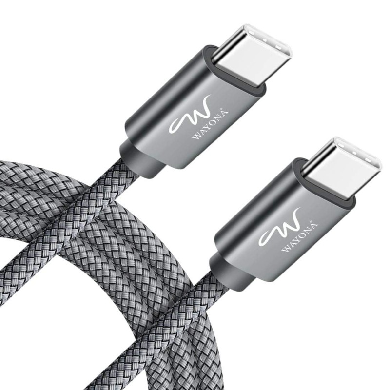 Wayona Type C To Type C 65W/3.25A Nylon Braided Fast Charging Cable Compatible For Laptop, Macbook, Samsung Galaxy M33 M53 M51 S20 Ultra, A71, A53, A51, Ipad Pro 2018 (1M, Grey) Wayona Type C To Type C 65W/3.25A Nylon Braided Fast Charging Cable Compatible For Laptop, Macbook, Samsung Galaxy M33 M53 M51 S20 Ultra, A71, A53, A51, Ipad Pro 2018 (1M, Grey)