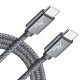 Wayona Type C To Type C 65W/3.25A Nylon Braided Fast Charging Cable Compatible For Laptop, Macbook, Samsung Galaxy M33 M53 M51 S20 Ultra, A71, A53, A51, Ipad Pro 2018 (1M, Grey)