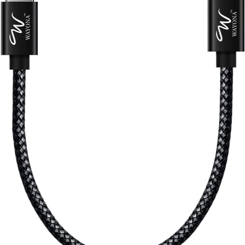 Wayona USB C to USB C 65W Short Powerbank fast charging cable compatible for Samsung Galaxy S22 S20FE 2022 S21 Ultra, S20/S10, Note 20/10, M31, M51, M33 5G, A51, A71Realme X7, Narzo, Nokia 8/8.3/5.4 (Black,0.25M)