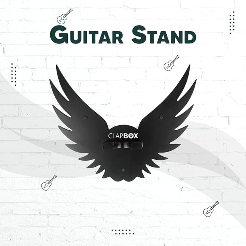 Clapbox Guitar Wall Hanger/Stand - Eagle Wings Design, suitable For Acoustic, Electric Guitars and Ukulele, black (CB-001) Clapbox Guitar Wall Hanger/Stand - Eagle Wings Design, suitable For Acoustic, Electric Guitars and Ukulele, black (CB-001)