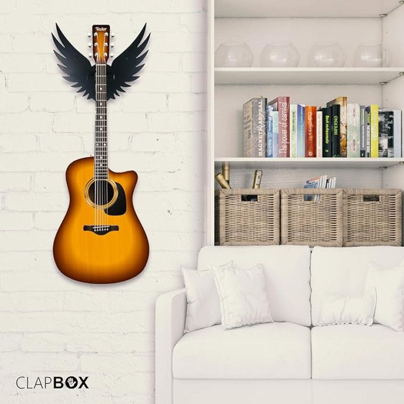 Clapbox Guitar Wall Hanger/Stand - Eagle Wings Design, suitable For Acoustic, Electric Guitars and Ukulele, black (CB-001) Clapbox Guitar Wall Hanger/Stand - Eagle Wings Design, suitable For Acoustic, Electric Guitars and Ukulele, black (CB-001)