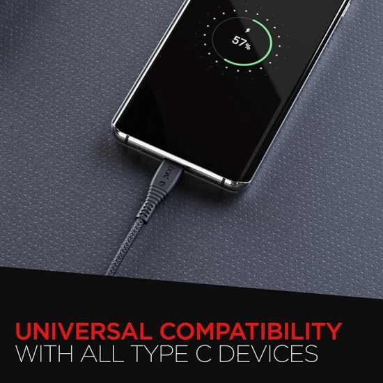boAt Type C A325/A320 Tangle-Free, Sturdy Type C Cable, Usb Cablewith 3A Rapid Charging & 480 Mbps Data Transmission Speed, Compatible With Smartphones & Tablets 1.5Meter (Black)