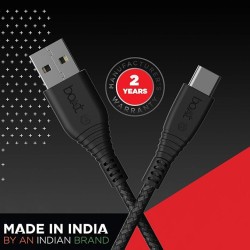 boAt Type C A325/A320 Tangle-Free, Sturdy Type C Cable, Usb Cablewith 3A Rapid Charging & 480 Mbps Data Transmission Speed, Compatible With Smartphones & Tablets 1.5Meter (Black) boAt Type C A325/A320 Tangle-Free, Sturdy Type C Cable, Usb Cablewith 3A Rapid Charging & 480 Mbps Data Transmission Speed, Compatible With Smartphones & Tablets 1.5Meter (Black)