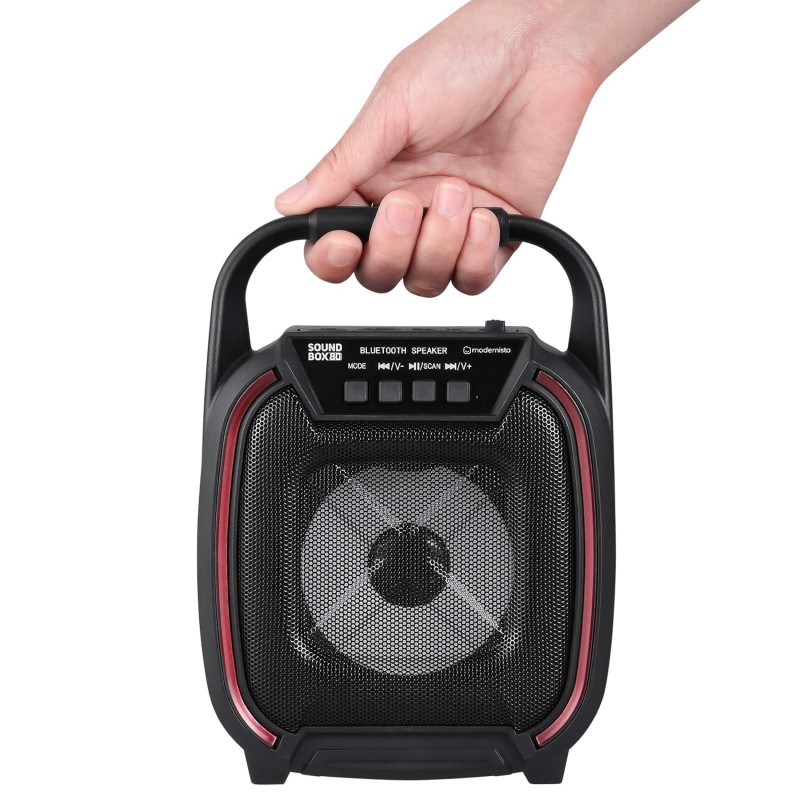 Modernista SoundBox 80 Wireless Portable BT Speaker with USB Pen Drive Slot, 3.5mm AUX Input, Micro SD Card Slot, Built in FM, BT5.0,Carry Handle, LED Modernista SoundBox 80 Wireless Portable BT Speaker with USB Pen Drive Slot, 3.5mm AUX Input, Micro SD Card Slot, Built in FM, BT5.0,Carry Handle, LED