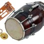 GT manufacture Professinal Mango wood Nut & Bold fitting Dholak with Manjira&Khartal Free(Brown)