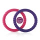 BeeBaby Loops Shape Soft Silicone Teether for 6 to 12 Months with Carry Case, BPA Free Teething Toy for Babies with Textured Surface for Soothing Gums. 100% Food Grade (Loops - Pink_Violet) Pack of 2