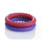 BeeBaby Loops Shape Soft Silicone Teether for 6 to 12 Months with Carry Case, BPA Free Teething Toy for Babies with Textured Surface for Soothing Gums. 100% Food Grade (Loops - Pink_Violet) Pack of 2