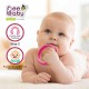 BeeBaby Loops Shape Soft Silicone Teether for 6 to 12 Months with Carry Case, BPA Free Teething Toy for Babies with Textured Surface for Soothing Gums. 100% Food Grade (Loops - Pink_Violet) Pack of 2