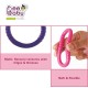 BeeBaby Loops Shape Soft Silicone Teether for 6 to 12 Months with Carry Case, BPA Free Teething Toy for Babies with Textured Surface for Soothing Gums. 100% Food Grade (Loops - Pink_Violet) Pack of 2