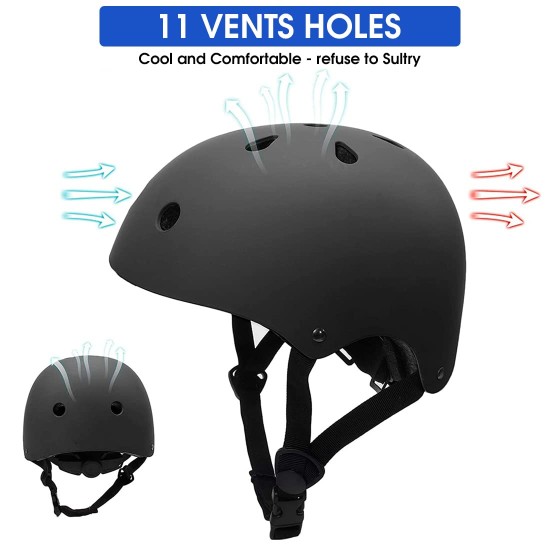 PROBEROS Adjustable Abs Shell Safety Cycling Helmet Protective Suitable For Youth/Adult, Helmet For Kids (Black)