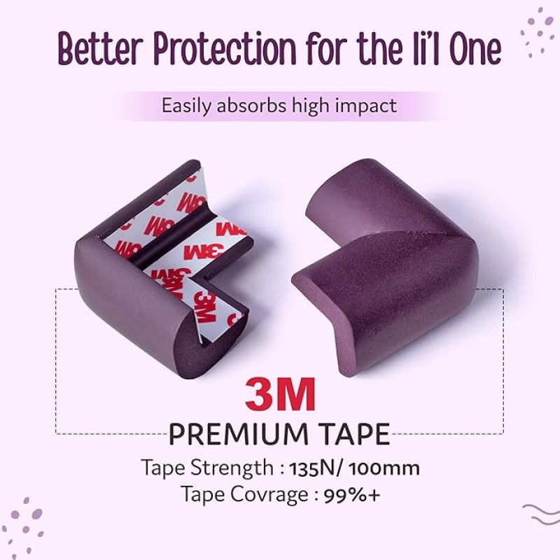 Luvlap Furniture Corner Guard for Baby Safety, 10 Pcs, Pre-Taped 3M Adhesive, Edge Protectors with Childproof Foam Cushions, Baby Proofing, Non Toxic, BPA Free, Brown Luvlap Furniture Corner Guard for Baby Safety, 10 Pcs, Pre-Taped 3M Adhesive, Edge Protectors with Childproof Foam Cushions, Baby Proofing, Non Toxic, BPA Free, Brown