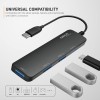 Gizga Essentials Type-C 4 Port Adapter Hub, Fast Data Transfer, USB 3.0 Ports, Multi-System Compatible, MacBook & Type-C Devices, for Windows/Mac OS/Linux, 5GBPS, Voltage Protection, Black Gizga Essentials Type-C 4 Port Adapter Hub, Fast Data Transfer, USB 3.0 Ports, Multi-System Compatible, MacBook & Type-C Devices, for Windows/Mac OS/Linux, 5GBPS, Voltage Protection, Black