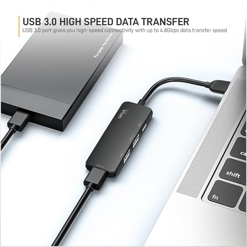 Gizga Essentials Type-C 4 Port Adapter Hub, Fast Data Transfer, USB 3.0 Ports, Multi-System Compatible, MacBook & Type-C Devices, for Windows/Mac OS/Linux, 5GBPS, Voltage Protection, Black Gizga Essentials Type-C 4 Port Adapter Hub, Fast Data Transfer, USB 3.0 Ports, Multi-System Compatible, MacBook & Type-C Devices, for Windows/Mac OS/Linux, 5GBPS, Voltage Protection, Black