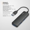 GIZGA essentials USB A 3.0 HUB, 4 Port Adapter, 5GBPS Fast Data Transfer, 3 USB A Ports, 1 Type C, Multi-System Compatible, MacBook, Type-A Devices, for Windows/Mac OS/Linux,Black GIZGA essentials USB A 3.0 HUB, 4 Port Adapter, 5GBPS Fast Data Transfer, 3 USB A Ports, 1 Type C, Multi-System Compatible, MacBook, Type-A Devices, for Windows/Mac OS/Linux,Black
