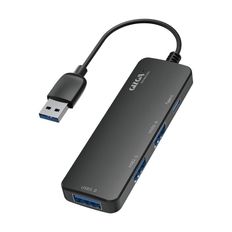 GIZGA essentials USB A 3.0 HUB, 4 Port Adapter, 5GBPS Fast Data Transfer, 3 USB A Ports, 1 Type C, Multi-System Compatible, MacBook, Type-A Devices, for Windows/Mac OS/Linux,Black GIZGA essentials USB A 3.0 HUB, 4 Port Adapter, 5GBPS Fast Data Transfer, 3 USB A Ports, 1 Type C, Multi-System Compatible, MacBook, Type-A Devices, for Windows/Mac OS/Linux,Black