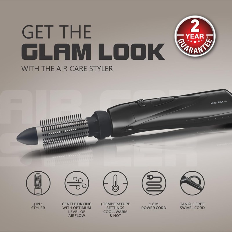 Havells 1000 Watts Air Care Volumizer Hair Dryer | Pre-Styling Half Brush, Stylish Curlers, Smoothening Roller Brush | Suitable For All Hair Types | Black | Hc4085 Havells 1000 Watts Air Care Volumizer Hair Dryer | Pre-Styling Half Brush, Stylish Curlers, Smoothening Roller Brush | Suitable For All Hair Types | Black | Hc4085