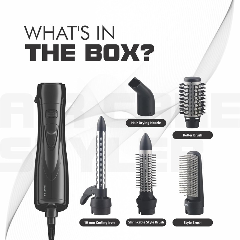 Havells 1000 Watts Air Care Volumizer Hair Dryer | Pre-Styling Half Brush, Stylish Curlers, Smoothening Roller Brush | Suitable For All Hair Types | Black | Hc4085 Havells 1000 Watts Air Care Volumizer Hair Dryer | Pre-Styling Half Brush, Stylish Curlers, Smoothening Roller Brush | Suitable For All Hair Types | Black | Hc4085