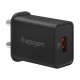 Spigen F111 18 W Single Port Charger Adapter For Cellular Phones With Usb Cable - Black