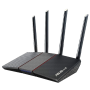 Asus RT-AX55 AX1800 Dual Band WiFi 6 (Black) Router Supporting MU-MIMO and OFDMA Technology, with AiProtection Powered by Trend Micro�, Compatible with ASUS AiMesh WiFi System, and Parental Controls.
