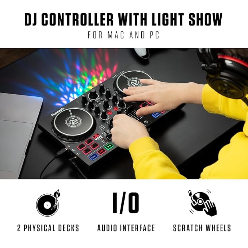 Numark Party Mix II DJ Controller with Built-In Light Show, Black Numark Party Mix II DJ Controller with Built-In Light Show, Black