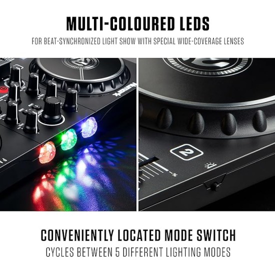 Numark Party Mix II DJ Controller with Built-In Light Show, Black