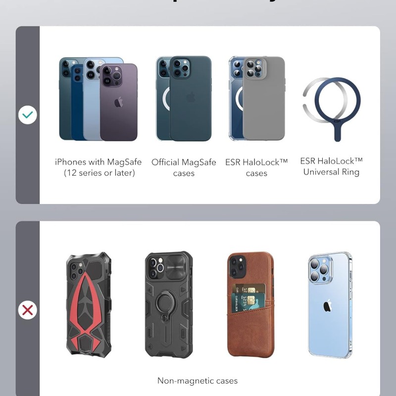 ESR for Magsafe Car Mount, Phone Holder Car Magnetic, Air Vent Car Phone Mount, Compatible with Magsafe iPhone 16/15/14/13/12 Seires, Car Accessories, Charging Not Supported, Black