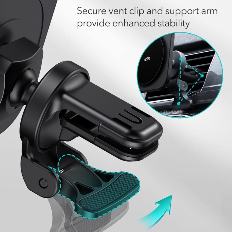ESR for Magsafe Car Mount, Phone Holder Car Magnetic, Air Vent Car Phone Mount, Compatible with Magsafe iPhone 16/15/14/13/12 Seires, Car Accessories, Charging Not Supported, Black