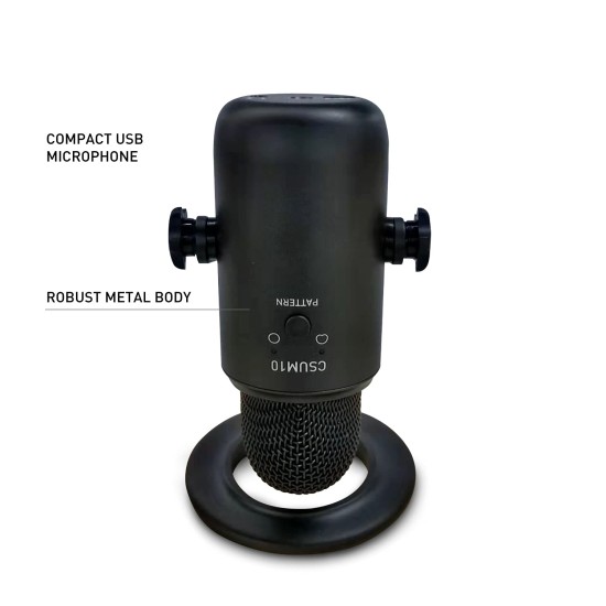 JBL Commercial CSUM10 Compact USB Microphone for Recording, Streaming and Online Calls, Black, Medium