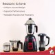 Wonderchef Platinum 750W Mixer Grinder | 4 Stainless Steel Jars with Fruit Filter Jar | Powerful 750W motor | 3-Speed & Pulse Function | Anti Skid Feets