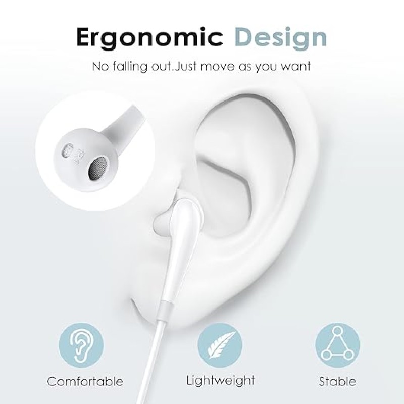 Oraimo in-Ear Wired Earphones | 1.2m Cable | 3.5mm Jack | Airing Design (White Color)