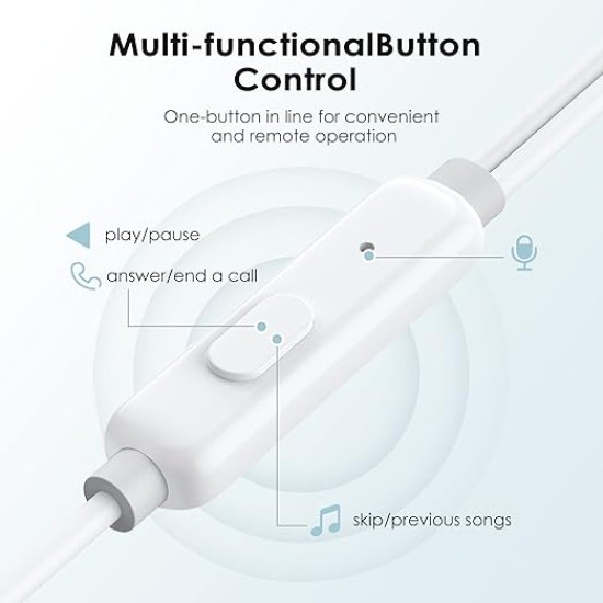 Oraimo in-Ear Wired Earphones | 1.2m Cable | 3.5mm Jack | Airing Design (White Color)