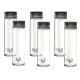 CELLO H2O Glass Fridge Water Bottle with Plastic Cap | Leak proof & break-proof | Wide mouth & Easy to Clean | Best Usage for Office/School/College | Set of 6, 920ml | Black