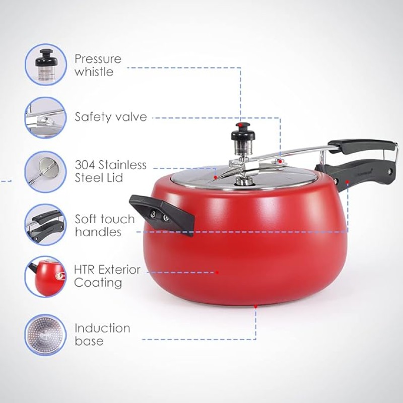 Wonderchef Regalia Pressure Cooker Inner Lid_Red_5L Wonderchef Regalia Pressure Cooker Inner Lid_Red_5L