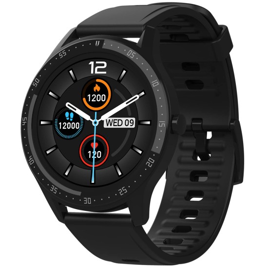 Fire-Boltt 360 SpO2 Full Touch Large Round Display with in-Built Games, 8 Days Battery Life, IP67 Water Resistant with Blood Oxygen and Heart Rate Monitoring (Black)