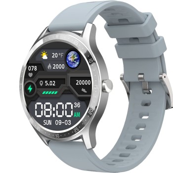 Fire-Boltt 360 SpO2 Full Touch Large Round Display with in-Built Games, 8 Days Battery Life, IP67 Water Resistant with Blood Oxygen and Heart Rate Monitoring (Grey)