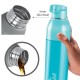 Milton Water Bottle Steel Convey 600 PU Insulated, Inner Stainless Steel Hot & Cold Bottle, 520 ml, Leak Proof, BPA Free, Ideal for Home, Office, Gym, Travelling, Cyan