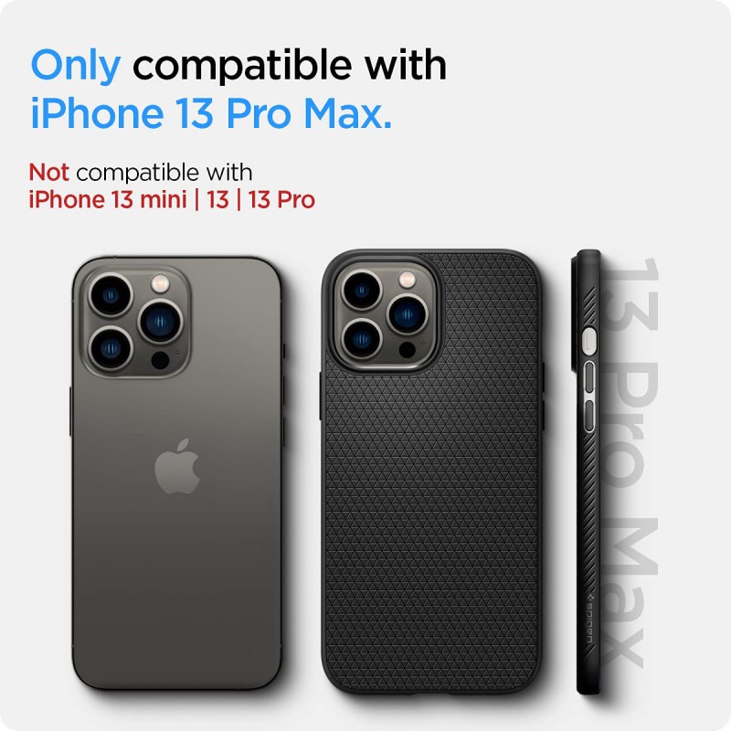 Spigen Liquid Air Back Cover Case Compatible with iPhone 13 Pro Max (TPU | Matte Black) Spigen Liquid Air Back Cover Case Compatible with iPhone 13 Pro Max (TPU | Matte Black)
