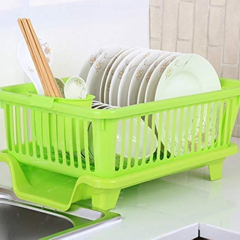 ROKOO Omkar s 3 in 1 Kitchen Sink Dish Drainer Drying Rack Utensils Washing Holder Plastic Basket Organizer with Tray and Utensil Cutlery Holder Cup (Green) ROKOO Omkar s 3 in 1 Kitchen Sink Dish Drainer Drying Rack Utensils Washing Holder Plastic Basket Organizer with Tray and Utensil Cutlery Holder Cup (Green)