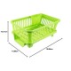 ROKOO Omkar s 3 in 1 Kitchen Sink Dish Drainer Drying Rack Utensils Washing Holder Plastic Basket Organizer with Tray and Utensil Cutlery Holder Cup (Green)