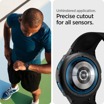 (Refurbished) Spigen TPU Liquid Air Case Cover Designed for Samsung Galaxy Watch 5/4-44mm, 2022/2021 - (Matte Black) (Watch not included)