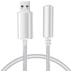 Verilux� 2 in 1 USB Sound Card(20cm),External Sound Card Jack Audio Adapter with 3.5mm Aux Stereo Converter Compatible with Headset,PC, Laptop,Linux,Desktops,PS4 and More Device (Silver)