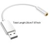 Verilux� 2 in 1 USB Sound Card(20cm),External Sound Card Jack Audio Adapter with 3.5mm Aux Stereo Converter Compatible with Headset,PC, Laptop,Linux,Desktops,PS4 and More Device (Silver)