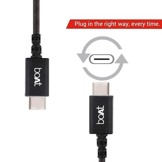 boAt Type-C A400 | Type-C to USB A 2 Mtrs USB Cable| 3A Fast Charging & 480mbps Data Transmission | Compatible for all Smartphones & Tablets (Black), 2M boAt Type-C A400 | Type-C to USB A 2 Mtrs USB Cable| 3A Fast Charging & 480mbps Data Transmission | Compatible for all Smartphones & Tablets (Black), 2M