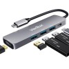 Verilux? USB C Hub, 5 in 1 Portable Aluminum Multiport Adapter Type C Hub with 4K HDMI Output, USB 2.0/3.0 Ports,USB C 100W PD, Compatible with,MacBook Pro/Air/ipad Pro 2018,More USB C Devices